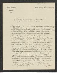 Nachlass Franz Steindachner, Brief von Gustav Schneider (junior) an Franz Steindachner (12.02.1909), Inv.Nr. 462.15, Seite 1